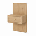 Table de chevet murale en MDF plaqué chêne naturel avec tiroir 40 x 30 x 60 cm