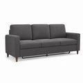 Canapé 3 places gris foncé en polyester avec pieds en bois massif 200 x 85 x 85 cm