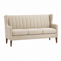 Canapé 3 places beige en polyester avec pieds en bois massif 190 x 84 x 103 cm
