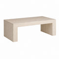 Table basse rectangulaire beige en MDF décor travertin 100 x 60 x 40 cm