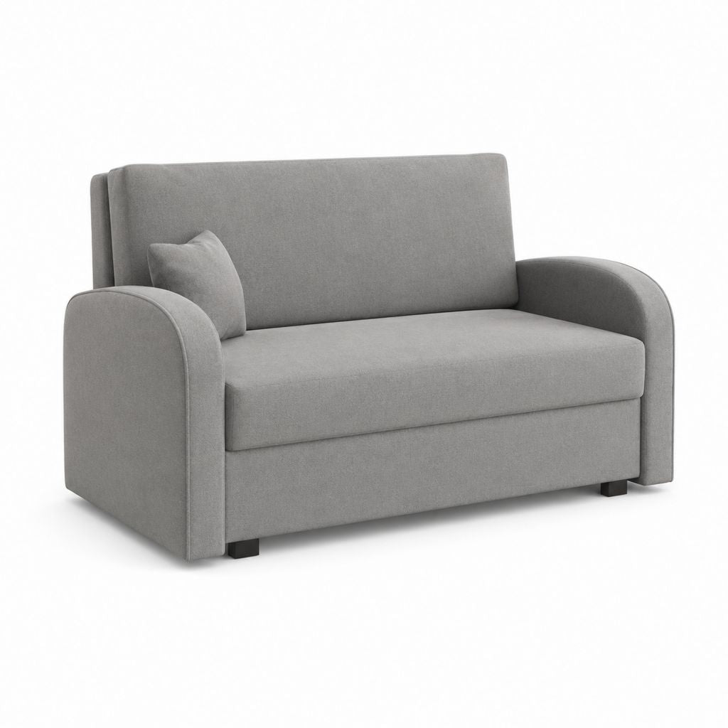 Canapé 2 places gris en polyester forme droite 160 x 90 x 85 cm