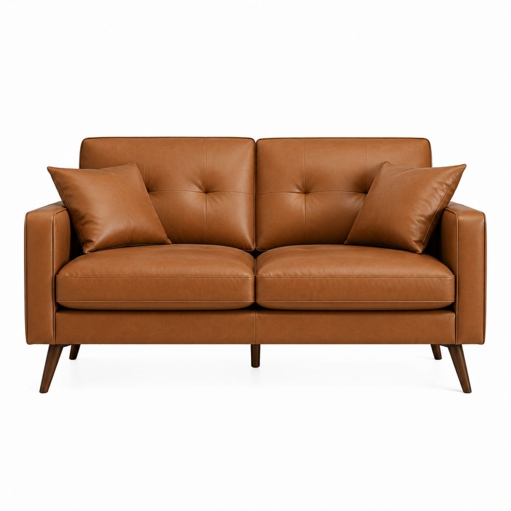 Canapé 2 places marron en similicuir PU 170 x 85 x 86 cm